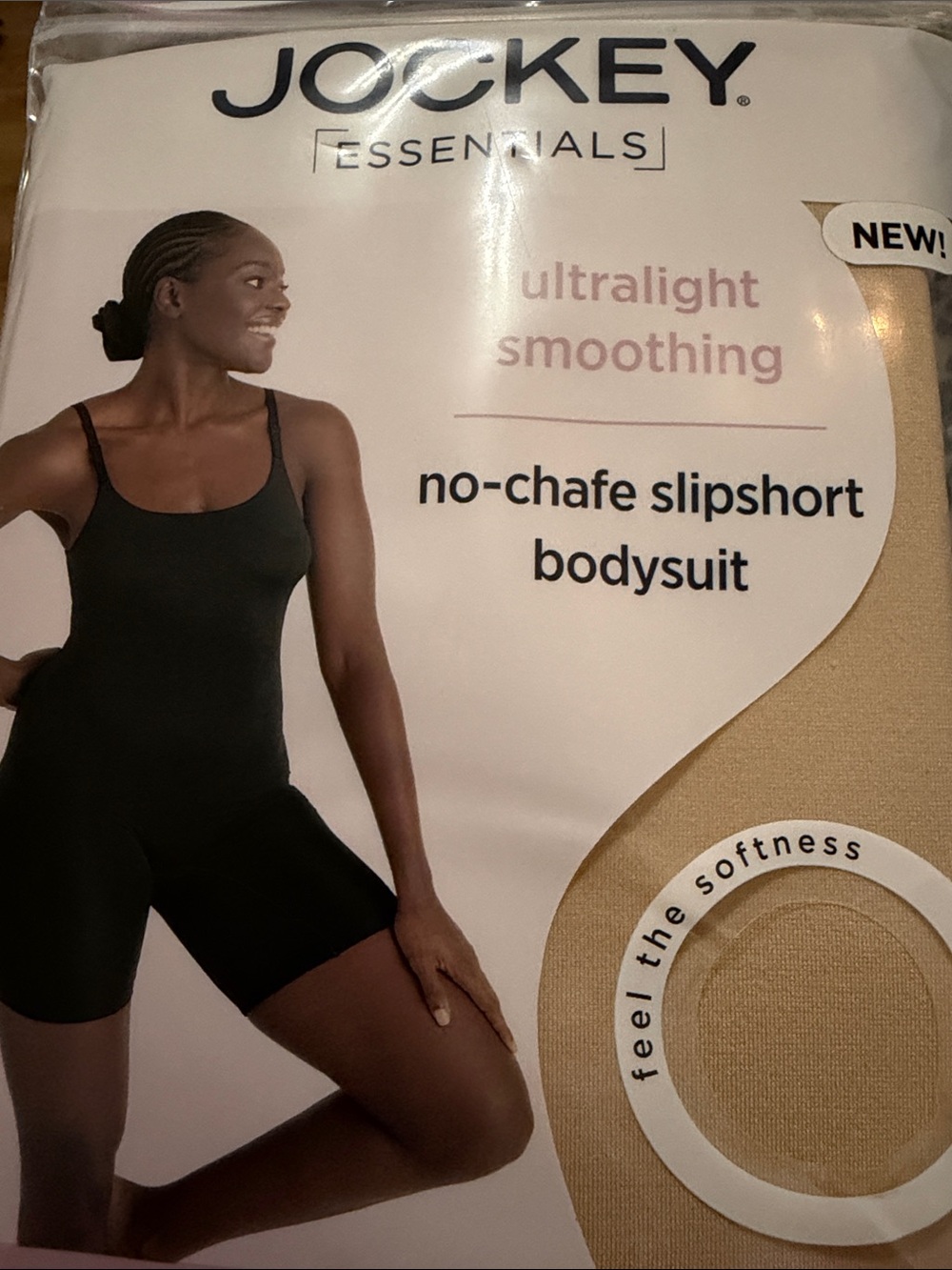 Jockey Ultralight Smoothing No-Chafe Slipshort Bodysuit 2-Pack Nude & Black 3XL